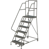 Tri-Arc Manufacturing Deep Top Step Rolling Ladder, Platform Height: 60", No. of Steps: 6, Step Width: 16" (KDSR106162-D2)-No. of Steps: 6