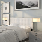Flash Furniture Bedford Tufted Upholstered Queen Size Headboard - White Fabric-Headboard Size: 61.5''W x 2.5''D x 22''H