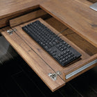 Sauder 69"W Palladia L-Desk - Vintage Oak-Three additional drawers feature metal runners and safety stops to keep you and your family safe