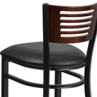 Flash Furniture HERCULES Series Black Slat Back Metal Restaurant Barstool - Walnut Wood Back, Black Vinyl Seat-2.5'' Thick Foam Padded Seat