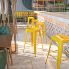 Flash Furniture 30" High Backless Metal Indoor-Outdoor Barstool with Square Seat - Yellow-Backless Design