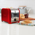Kenmore 2-Slice Toaster - Red and Silver Stainless Steel-Built-in defrost and bagel functions