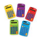 Learning Resources Rainbow Calculators - Multicolor - Set of 10-Add color to math lessons with this set of 10 rainbow-approved elementary calculators!