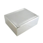 Elegance Silver Plated Lacquered Hinged Jewelry Box with Striped Border-Type: Jewelry Box