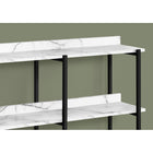 Monarch Specialties 2221 48"L Accent Table - White Marble/Black Metal Console-Assembly required: Illustrated instructions and all hardware are provided for convenience (additional tools may be needed)