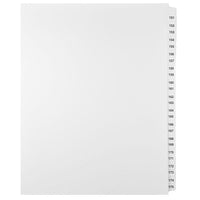 Mark Maker Legal Exhibit Index Tab Set of White Single Tabs, 1/25th Cut, Letter Size, No Holes, Number 151 - 175-White Single Tabs, 1/25th Cut