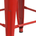 Tabouret de comptoir pour l'intérieur et l'extérieur de 24 po de hauteur en métal rouge sans dossier, avec siège carré-Conception sans dossier