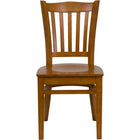 Flash Furniture HERCULES Series Vertical Slat Back Cherry Wood Restaurant Chair-Wood Chair