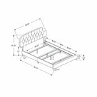 Monarch Specialties 5982T Twin Size Bed - Brown Leather-Look With Wood Legs-All parts with assembly instructions are included