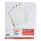 Staples Erasable Dividers - 5 Tab - White - 4 Pack-Write on the laminated tab with virtually any instrument