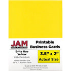 JAM Paper Cartes professionnelles double face imprimables, 3 1/2 po x 2 po, jaune recyclé, paq./500 (22128336g)-Dimensions : 3,5 po x 2 po