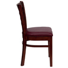 Flash Furniture HERCULES Series Ladder Back Mahogany Wood Restaurant Chair - Burgundy Vinyl Seat-Ladder Back Design