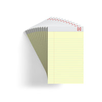 TRU RED Narrow Ruled Perforated Notepad - 5" x 8" - Canary - 50 Sheets/Pad - 12 Pack-Standard perforated notepad for everyday writing