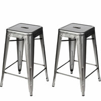 Plata Decor Tolix 30"H Stool - Gunmetal - 2 Pack-Counter stool