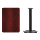 Flash Furniture 30'' x 42'' Rectangular Laminate Table Top, Mahogany with 24'' Round Bar Height Table Base (XUMA3042TR24B)-Mahogany Laminate Top