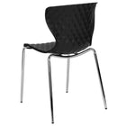 Flash Furniture Lowell Contemporary Design Black Plastic Stack Chair-Ripple Diamond Patterned Back and Seat