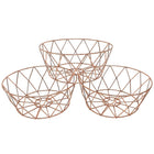 Cathay Importers Copper Round Wire Basket, 12"diameter, 3 Pack-Contemporary diamond wire design