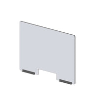 Mark Maker Modular Sneeze Guard Front - 35.5" W x 31.5" H panel 1/4" Clear Acrylic -2 8" aluminum bottom rails -with 4"x12" pass-Attach modular panel sides to extend the length of your divider using Plastic Living Hinges (Flex Hinges).