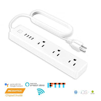 Meross 3-Outlet and 4-USB Port Smart Wi-Fi Surge Protector-Control and proctect up to 7 device by app