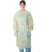 Medline Polypropylene Isolation Gowns, Blue, Regular/Large, Elastic Wrist, 50 Pack-Regular/Large size