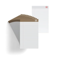 TRU RED Narrow Ruled Notepad - 5" x 8" - White - 50 Sheets/Pad - 12 Pack-Standard perforated notepad for everyday writing