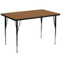Flash Furniture 36''W x 72''L Rectangle Activity Table with Thermal Fused Laminate Top and Standard Height Adjustable Legs, Oak-Oak Laminate