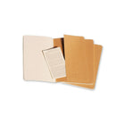 Moleskine - Cahier journal page blanche couverture souple - brun kraft - 5 po x 8-1/4 po - Paquet de 3-Couverture souple
