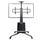North Bayou Height-Adjustable Electric Mobile TV Cart-Easily adjust the height of your TV with the motorized electric lift system. The fluid height adjustment ensures your screen is always at the perfect viewing level for optimal comfort and clarity. TV Height adjustment: 45.3" (1150mm) to 64.9" (1650mm).