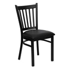 Flash Furniture HERCULES Series Black Vertical Back Metal Restaurant Chair - Black Vinyl Seat-500 lb. Weight Capacity