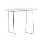 Archyi Dry Erase High Top Table, Douro Collection, 43" x 48" x 28", White-Integrated tray for markers and cables