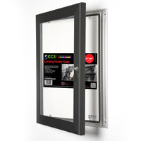 Seco Lockable Indoor/Outdoor Poster Frame Case - 24" x 36" - Black-Poster Frame