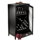 Winsome - Armoire à vin avec panneau modulaire en forme de X-Fabriqué avec une combinaison de bois et de bois composite avec un fini espresso.  Assemblage nécessaire.