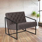 Flash Furniture - Chaise longue rétro touffetée en cuir gris de la série HERCULES Madison-Coussins de siège et de dossier fixes