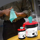 WypAll Power Clean ProScrub Pre-Saturated Wipes - Dual Action Cleaning - 50 Sheets/Canister-7