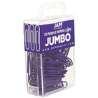 JAM Paper Coloured Jumbo Paper Clips, Large, Purple Paperclips, 5 Packs of 75, 375 Total (42186879g)-Material: Metal