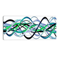 Designart Green and Silver Helix Modern Canvas Art Print, (PT3045-32-16)-Print