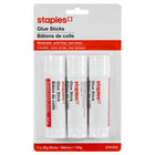 Staples Washable Glue Sticks - 40g - 3 Pack-Glue sticks for school and crafting applications