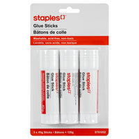 Staples Washable Glue Sticks - 40g - 3 Pack-Glue sticks for school and crafting applications