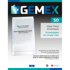 Gemex Heavyweight Vinyl Top Loading Protective Pockets, Clear, 4" x 6", 6/1000" Thickness, 50 Pack-Vinyl envelopes