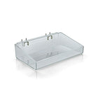 Azar Displays Open Tray, 3" x 12" x 7" , 2 Pack (556085)-Use on pegboard/slatwall display system