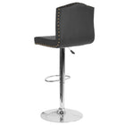 Flash Furniture Bellagio Contemporary Adjustable Height Barstool with Accent Nail Trim in Black LeatherSoft-Individual Gold Nail Accents