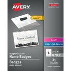 Avery Magnetic Style Badge Kit, 24 Pack-Reusable, pocket-style vinyl holders creates a professional appearance for events