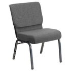 Flash Furniture HERCULES Series 21"W Stacking Church Chair with Silver Vein Frame - Grey Fabric-800 lb. Weight Capacity