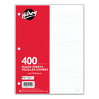 Hilroy Loose-Leaf Filler Paper - 16lb. - 3-Hole Punched - Ruled - 10.87" x 8.37" - 400 Sheets-Ruled refill paper