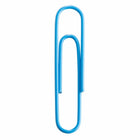 JAM Paper Colored Jumbo 2" Paper Clips - Baby Blue - 2 Packs of 75-Premium paper clips made from high quality vinyl coated steel wire
