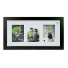 Nexxt Langford Wood 3 Picture Collage Frame, 10" x 20", Black-Frame for three 5" x 7" photos: opening measures 10" x 20" in dimensions. you can hold three 5" x 7" photos in this beautiful collage frame