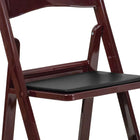Flash Furniture HERCULES Series Red Mahogany Resin Folding Chairs with Black Vinyl Padded Seat - 4 Pack-Black Vinyl Padded Upholstered Seat