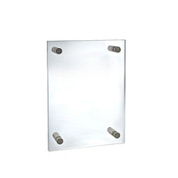 Azar Displays 8.5" x 14" Standoff Acrylic Sign Holder with Caps, Clear (105506)-Used for graphic signs