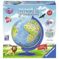 Ravensburger Children's World Globe 180-Piece 3D Puzzle - English Edition-Display and admire your creation, or disassemble and build again!