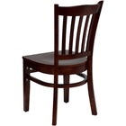 Flash Furniture HERCULES Series Vertical Slat Back Mahogany Wood Restaurant Chair-.625'' Thick Beechwood Seat
